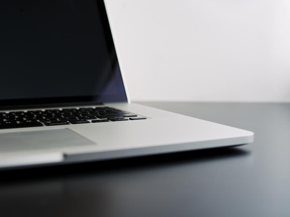 Laptop on desk